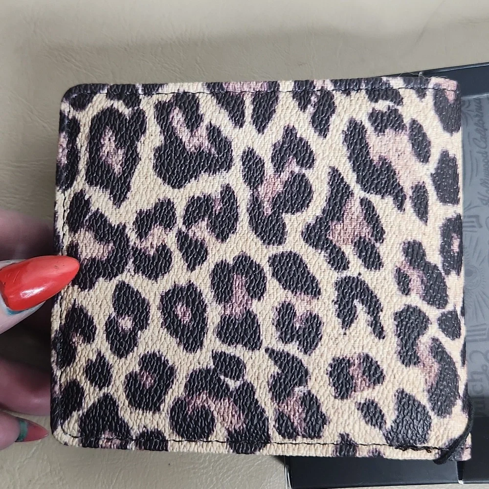 NIB Y2K Von Dutch leopard print bi-fold wallet